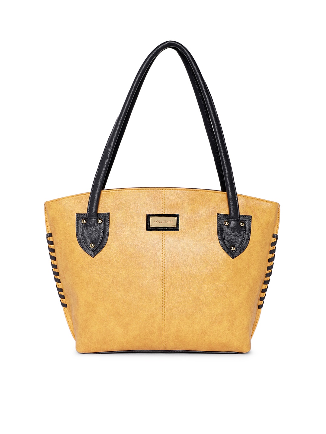 

Anna Claire Yellow Solid Leather Shoulder Bag