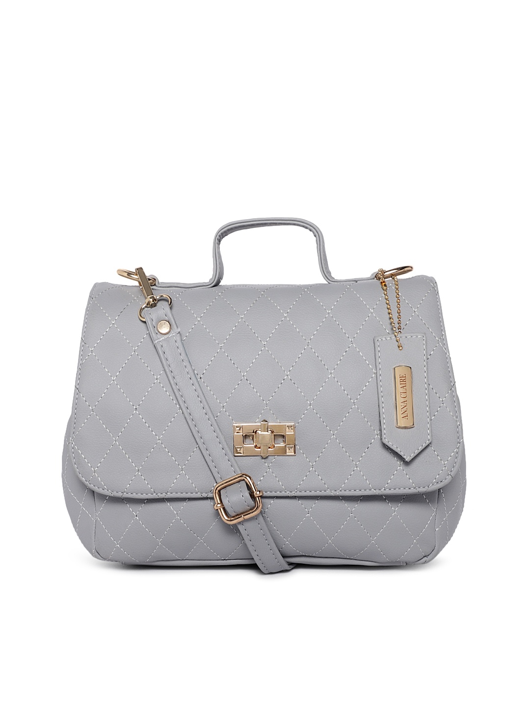 

Anna Claire Grey Textured Leather Sling Bag