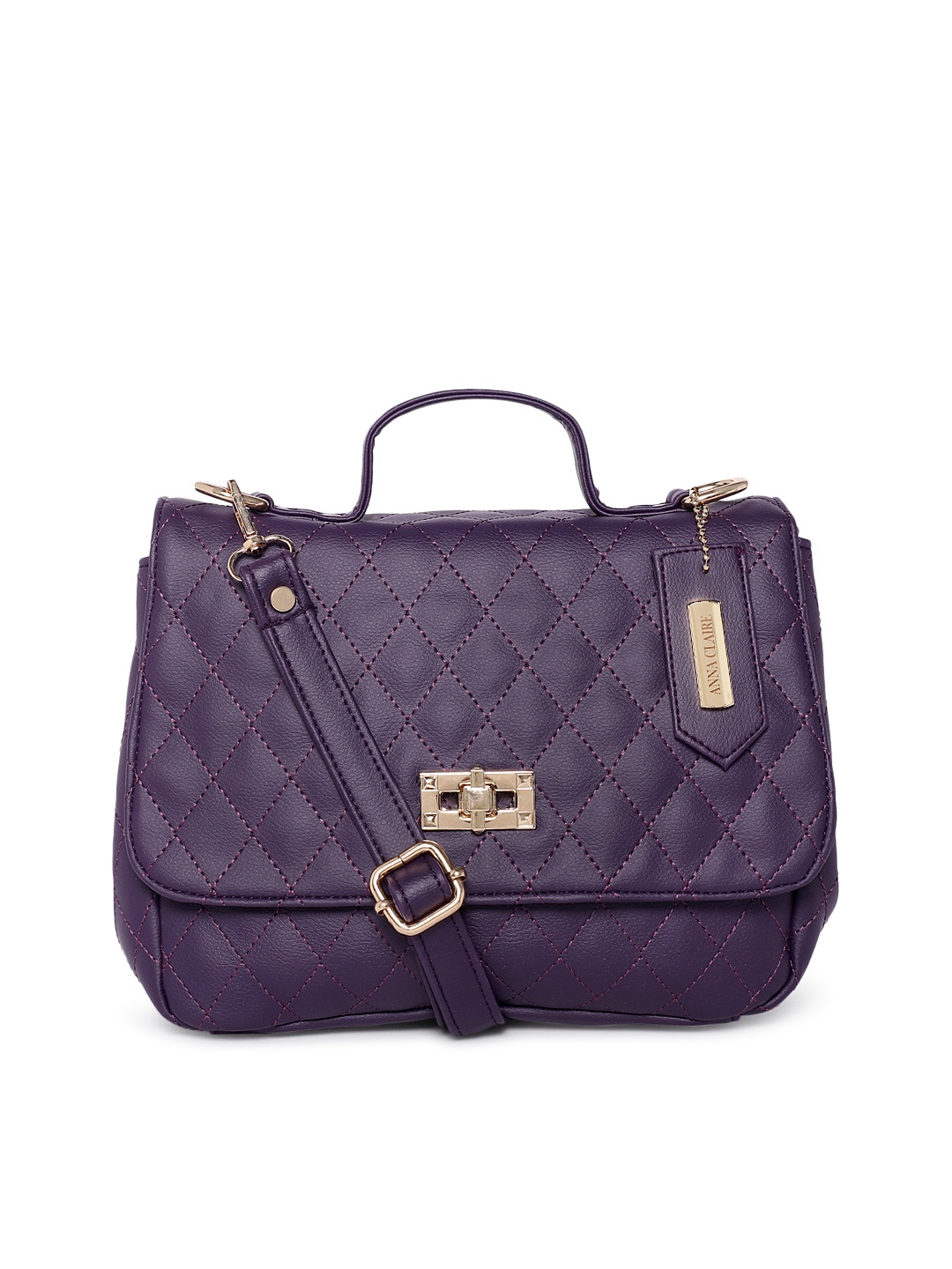 

Anna Claire Purple Textured Leather Sling Bag