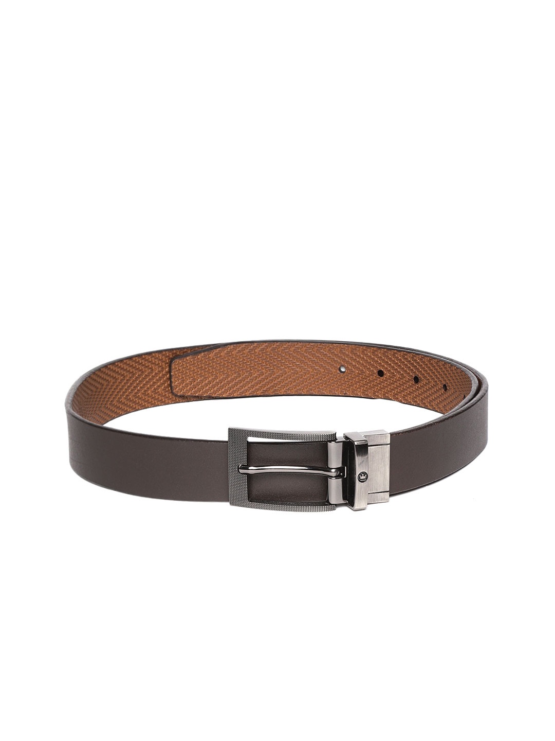 

Louis Philippe Men Brown Textured Reversible Leather Belt