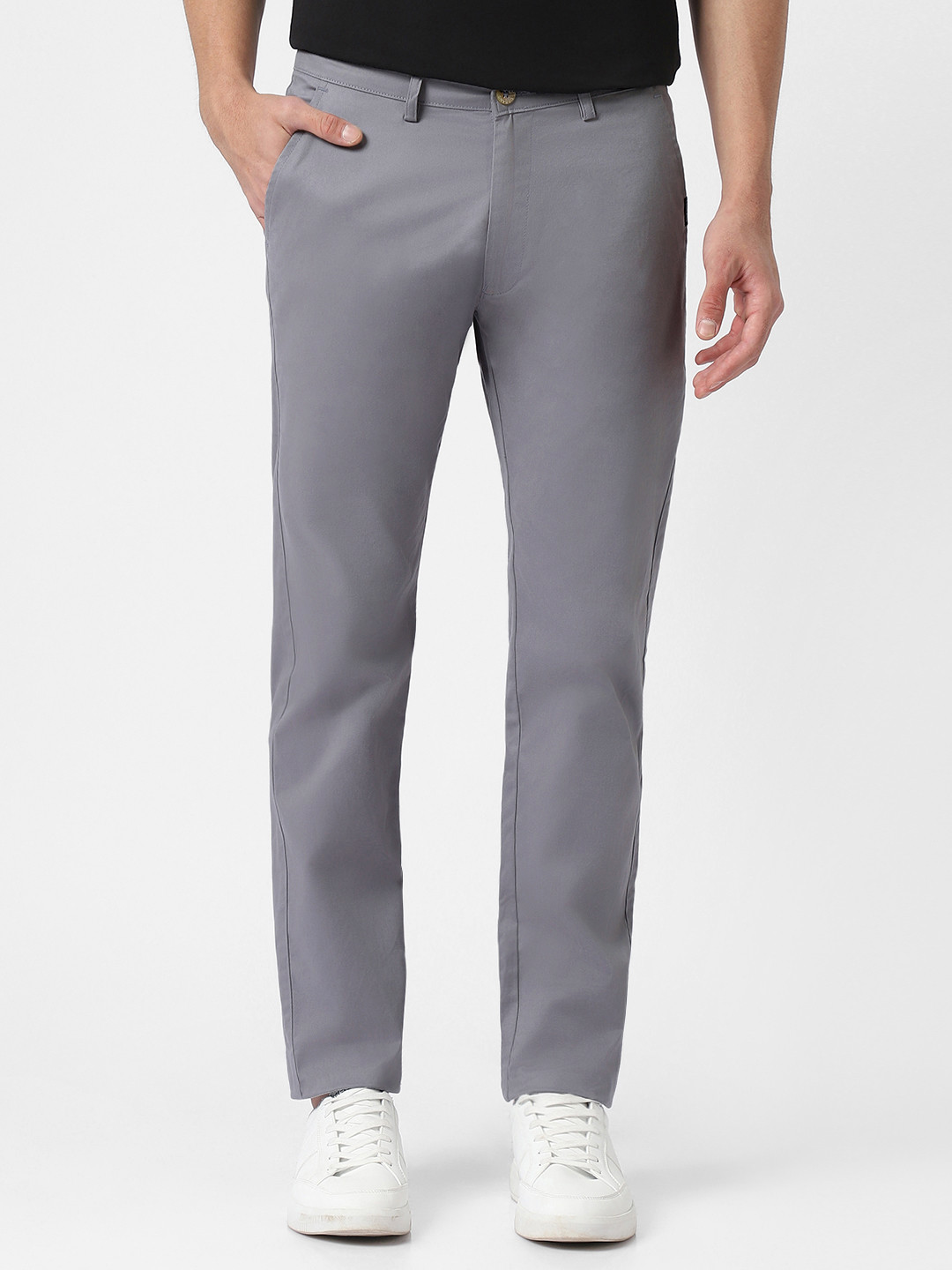 

Urbano Fashion Men Grey Slim Fit Solid Regular Trousers