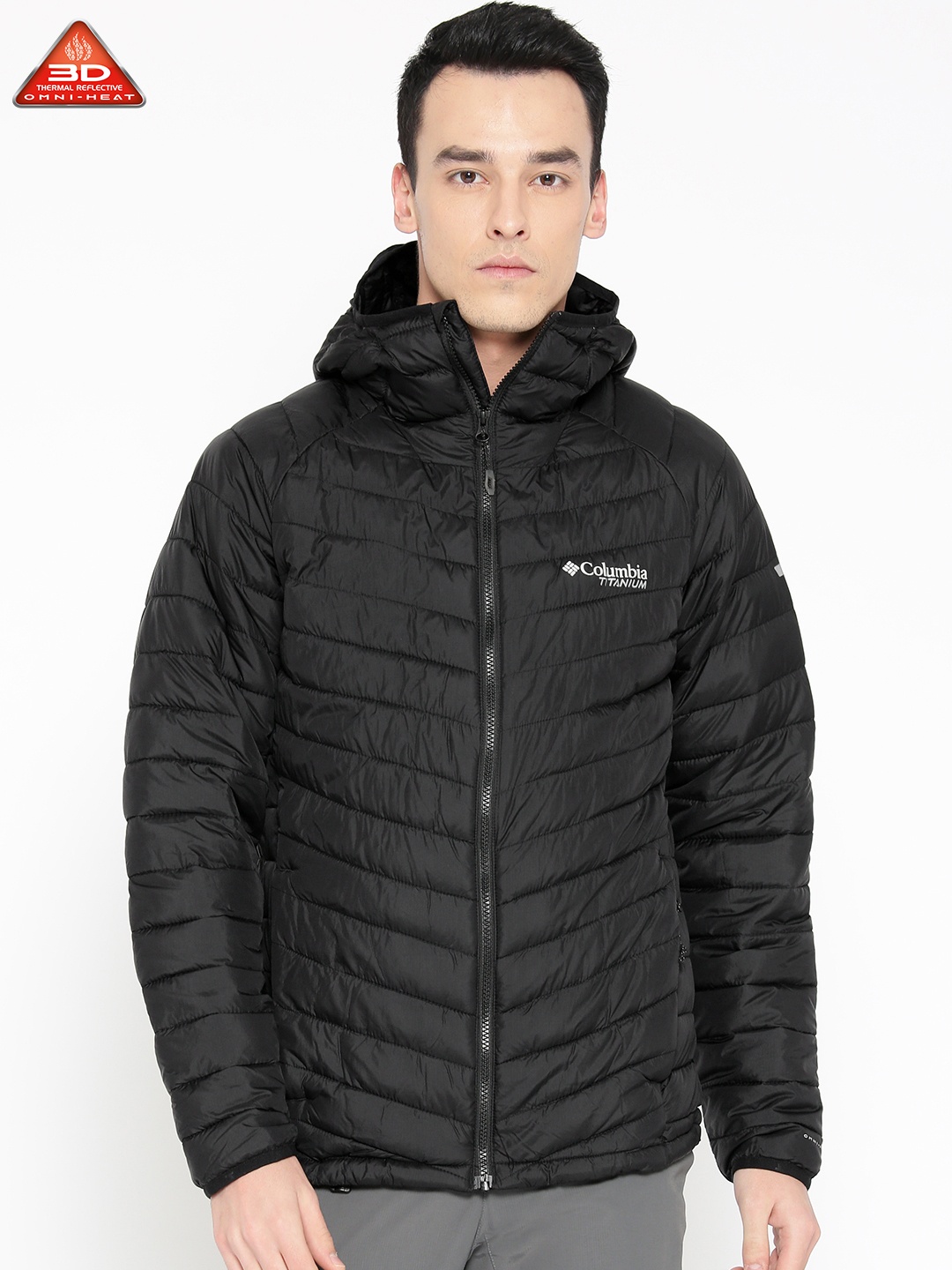 

Columbia Men Black Solid Snow Country Hooded Hiking Jacket