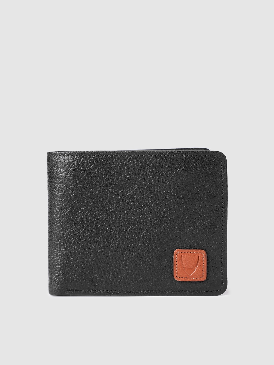 

Hidesign Men Black Leather Textured Two Fold Wallet