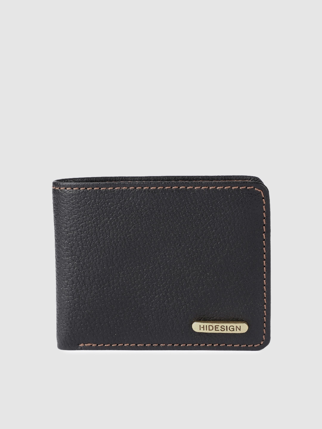 

Hidesign Men Black Textured Leather Two Fold Wallet