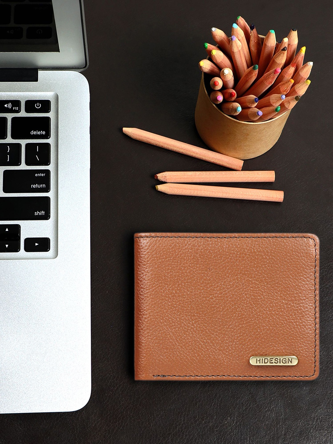 

Hidesign Men Tan Brown Solid Two Fold Leather Wallet