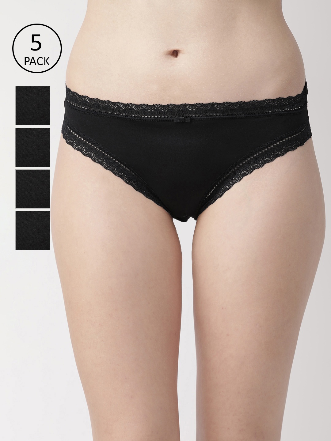 

Marks & Spencer Women Black Pack Of 5 Solid Basic Briefs T615100L