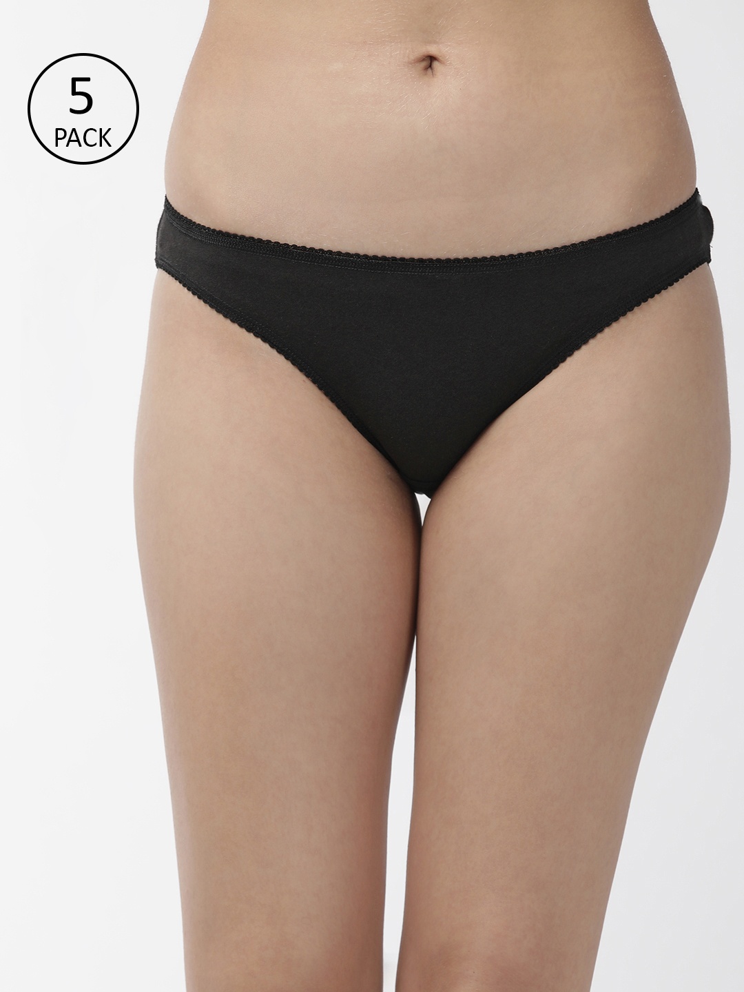 

Marks & Spencer Women Pack of 5 Black Solid Bikini Briefs T614931