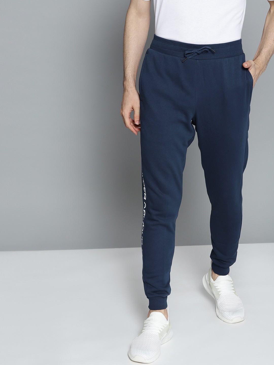 

UNDER ARMOUR Men Navy Blue Rival Fleece Logo Solid Joggers