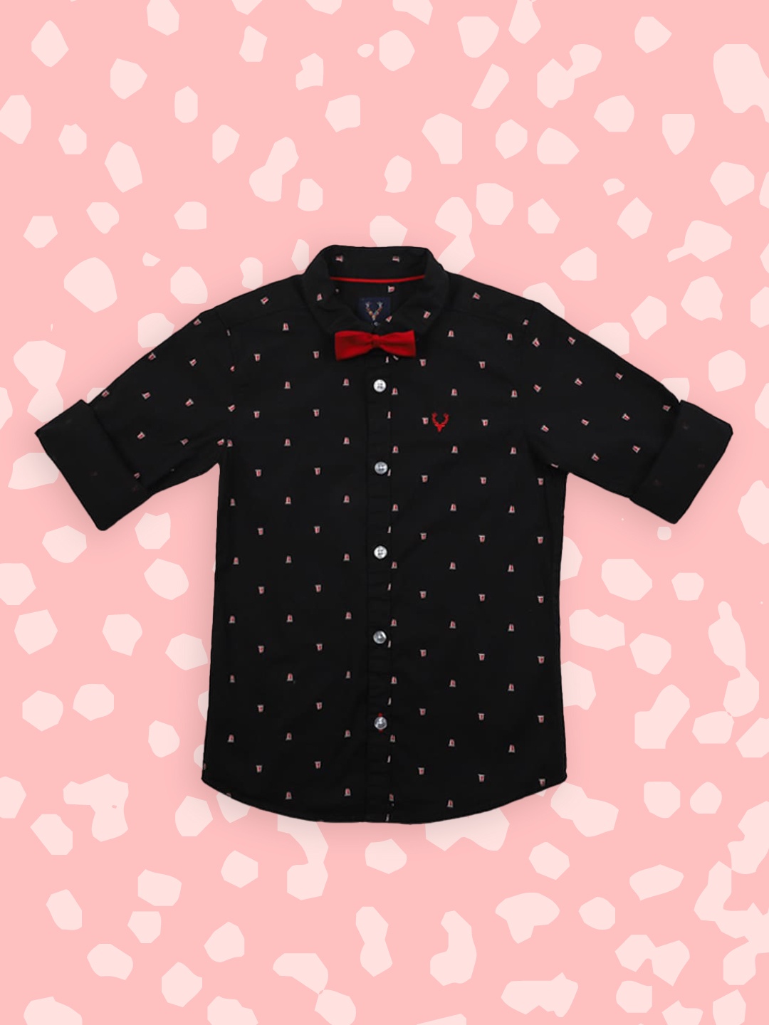

Allen Solly Junior Boys Black Regular Fit Printed Casual Shirt