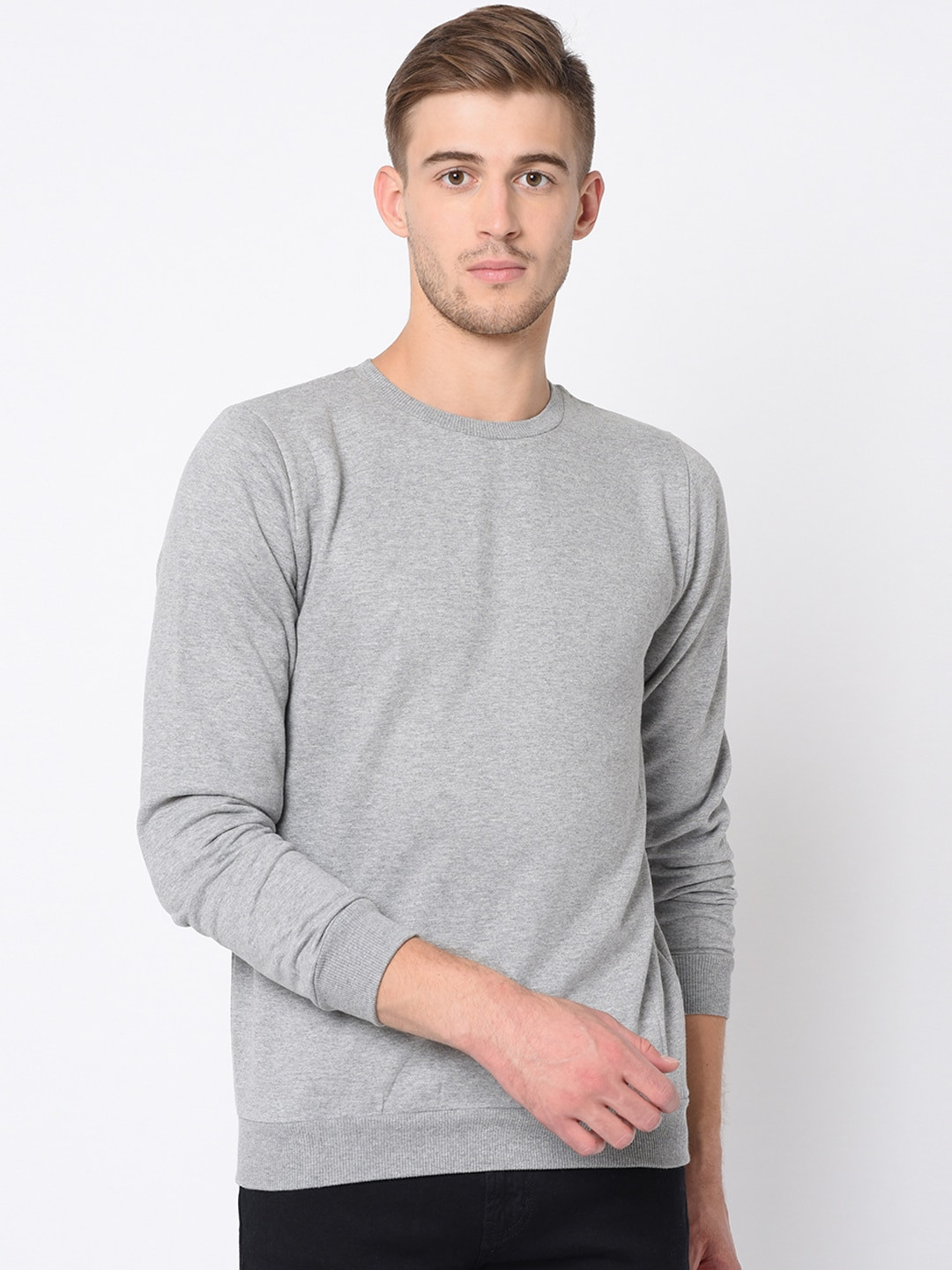 

Rigo Men Solid Casual Pullover Sweatshirt, Grey