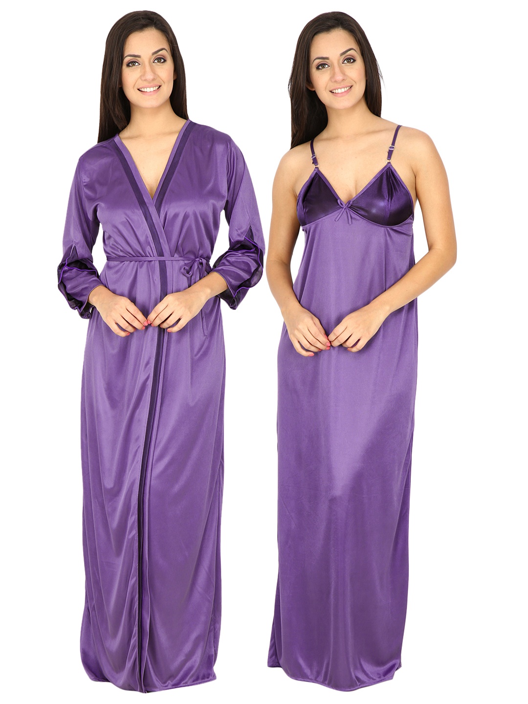

Secret Wish Purple Maxi Nightdress with Robe HC-2P-126