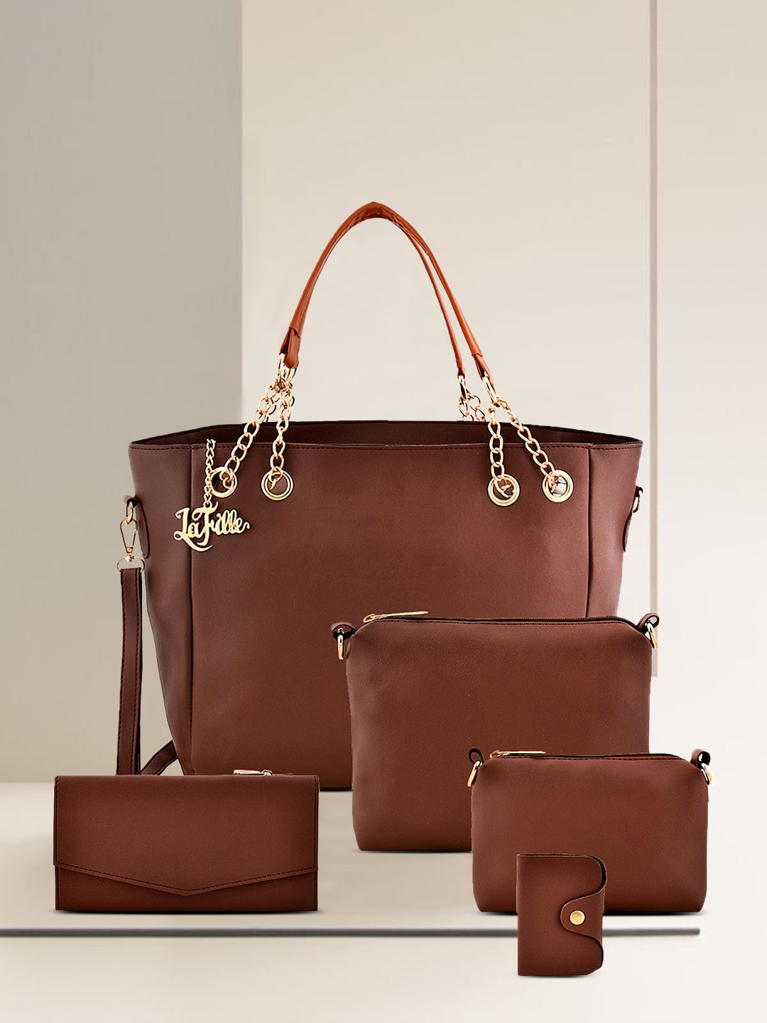 

LaFille Set of 5 Brown Solid Bag