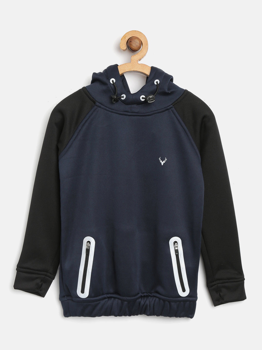 

Allen Solly Junior Boys Navy Blue Solid Hooded Sweatshirt