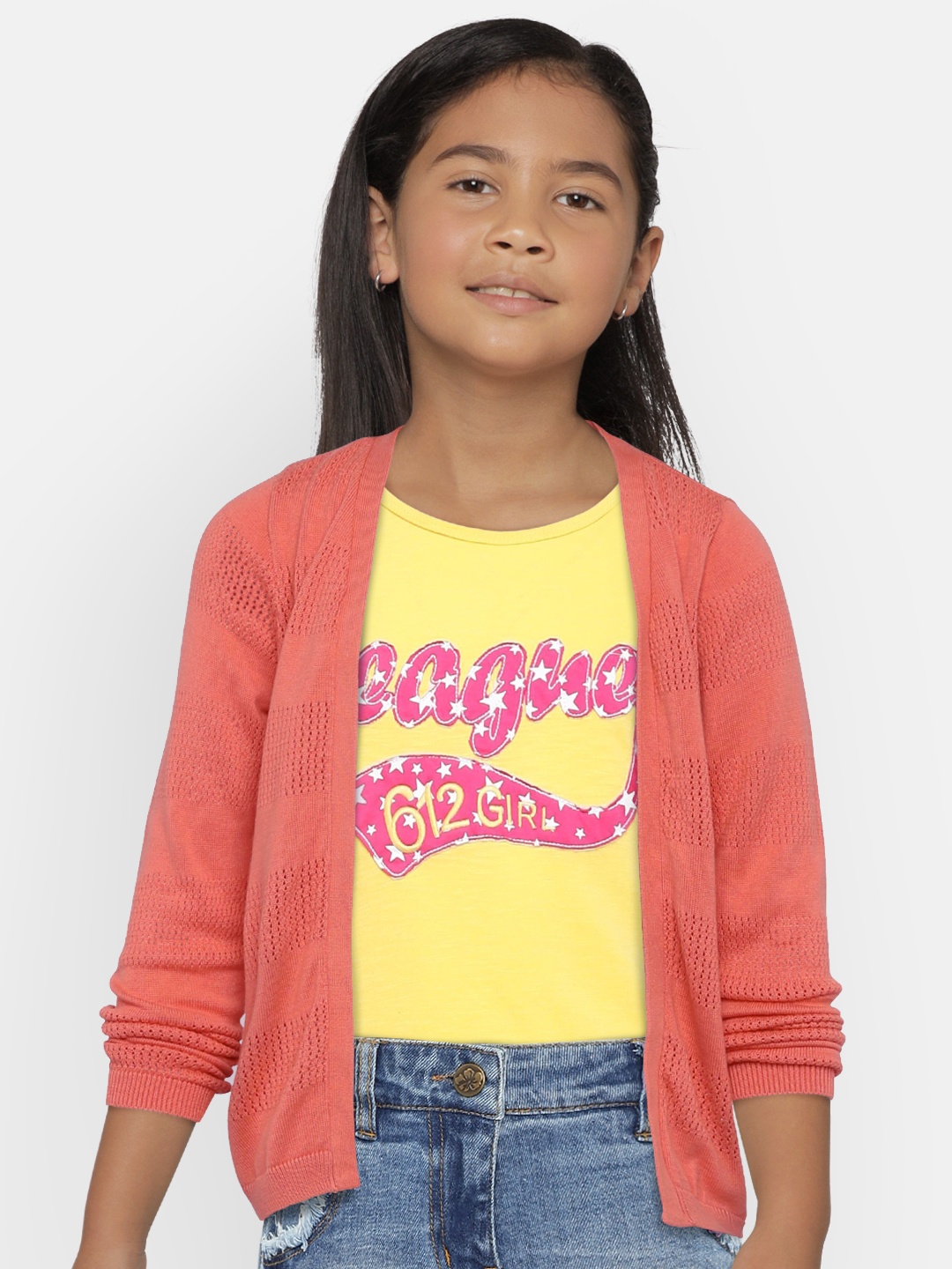 

Allen Solly Junior Girls Pink Self Design Sweater