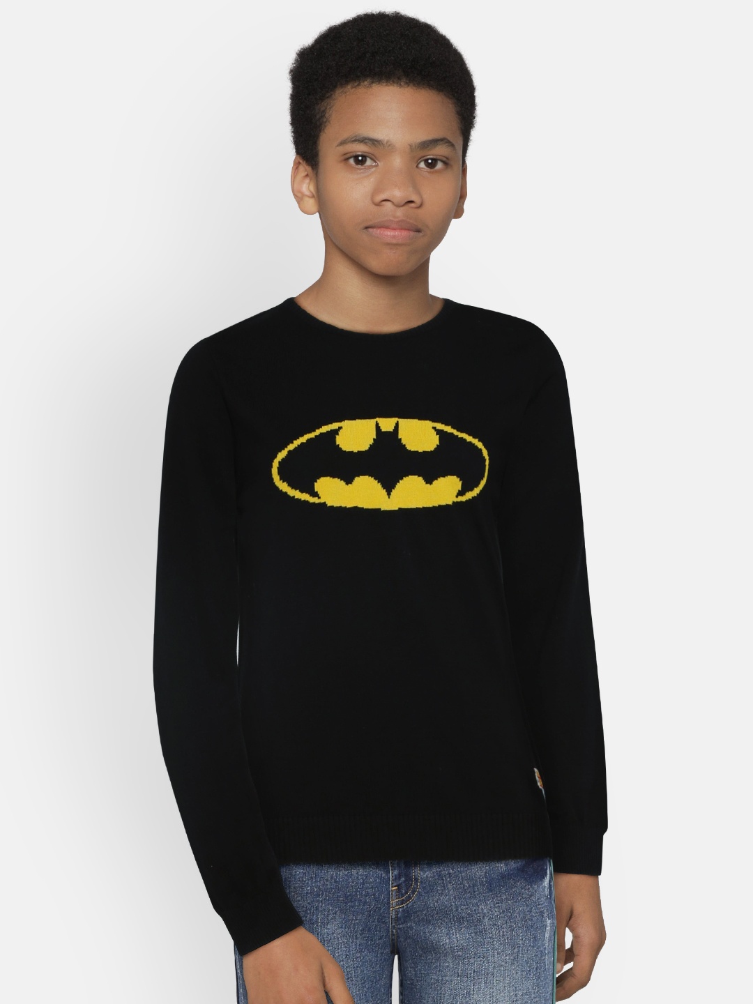 

Allen Solly Junior Boys Black Batman Self Design Sweater