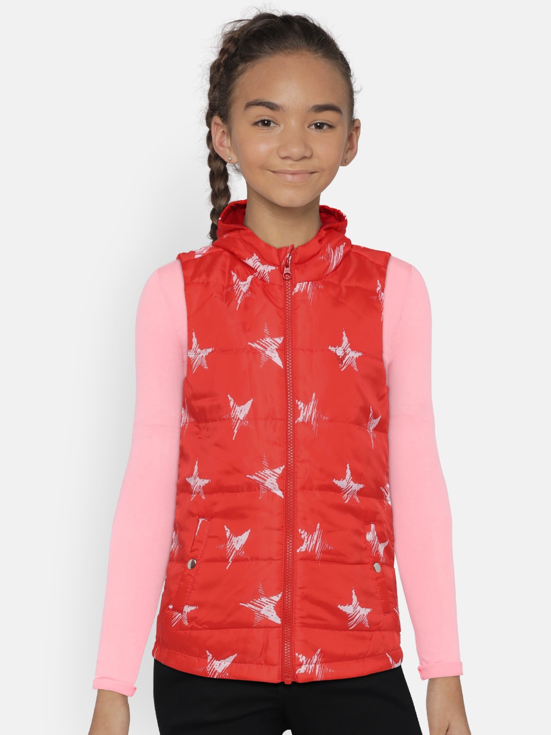 

Allen Solly Junior Girls Red Printed Jacket