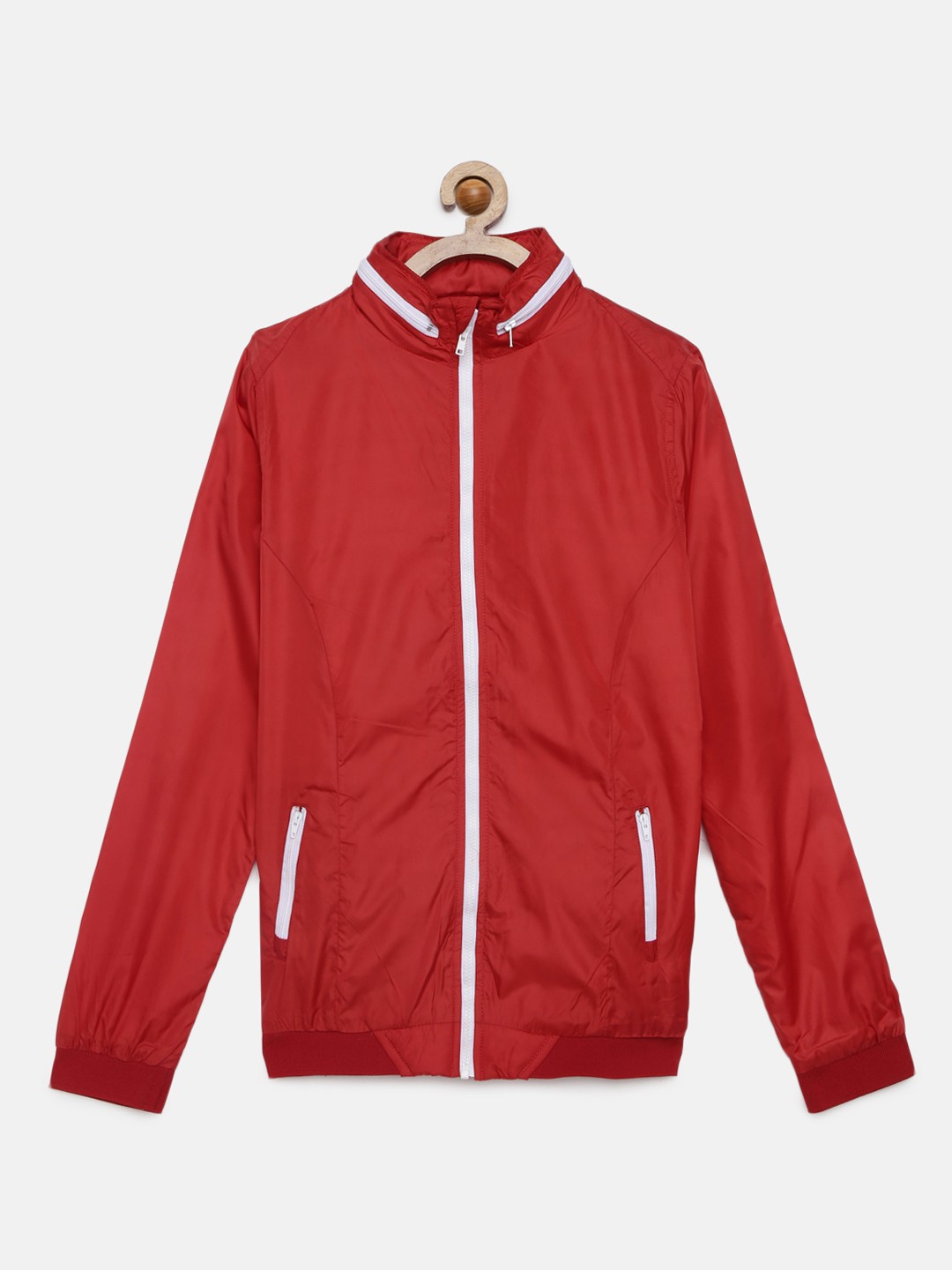 

Allen Solly Junior Boys Red Solid Open Front Jacket