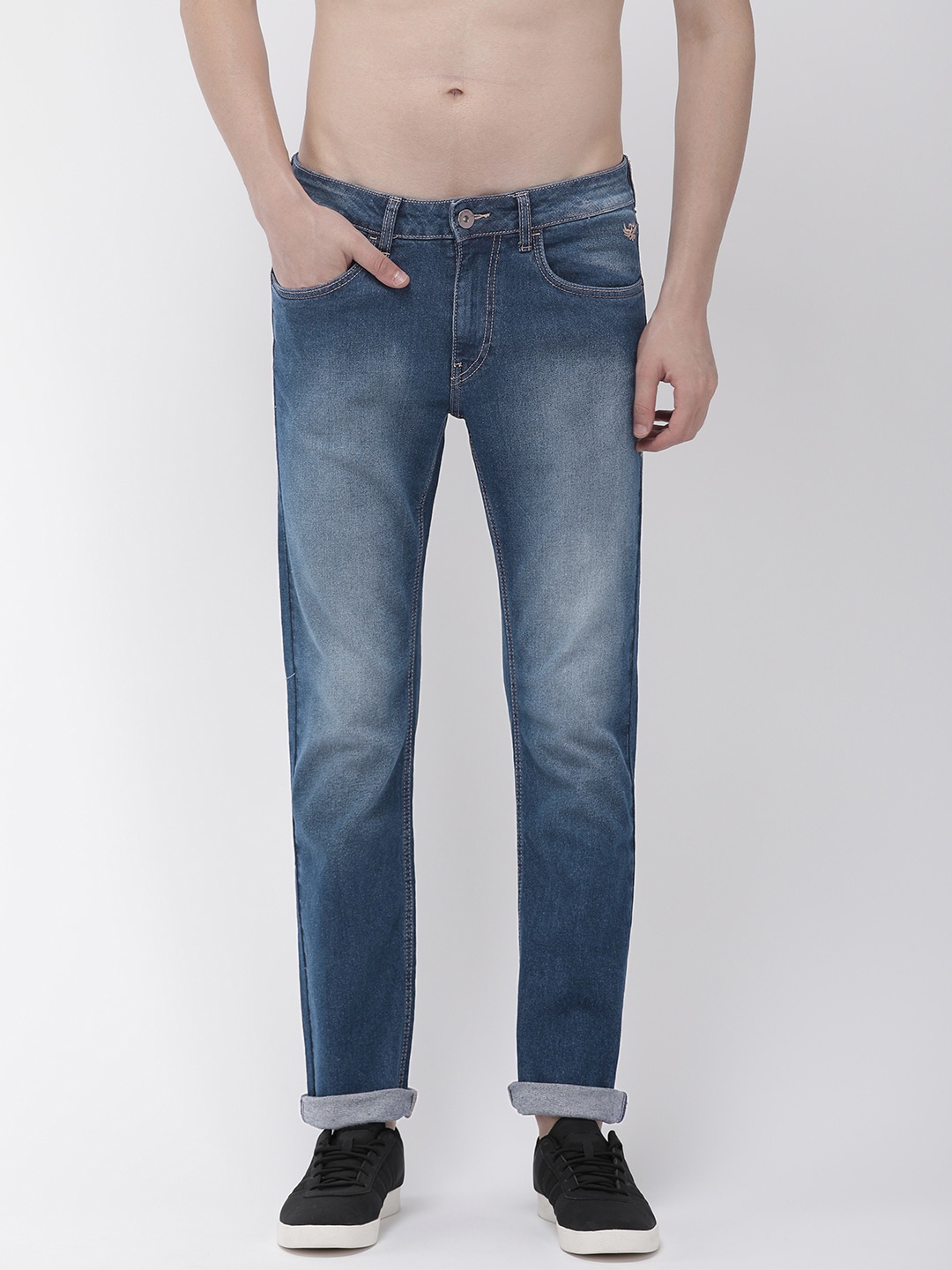 

Flying Machine Men Blue Michael Slim Tapered Fit Low-Rise Clean Look Stretchable Jeans