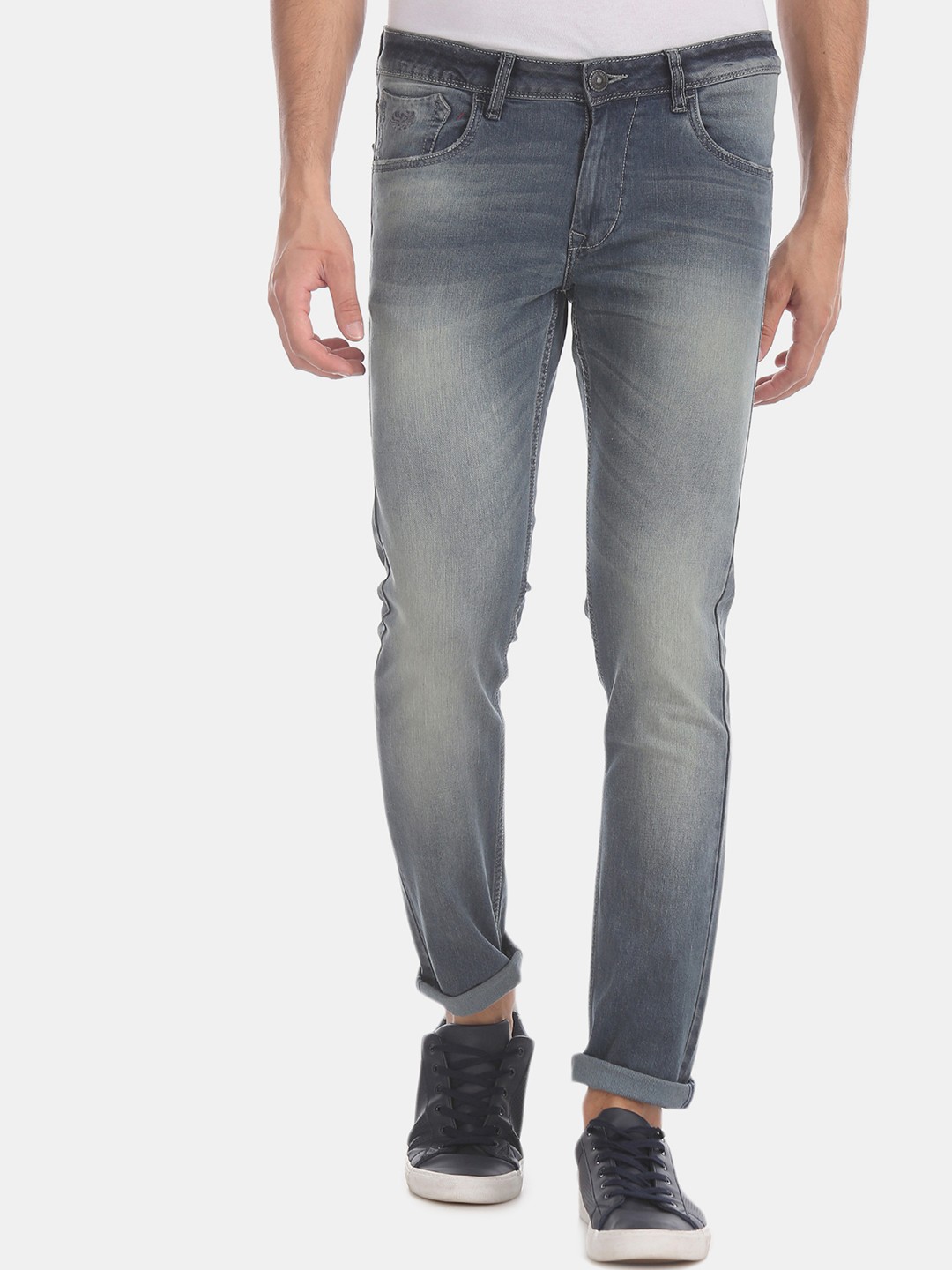 

Flying Machine Men Blue Mid Rise Skinny Jackson Fit Jeans