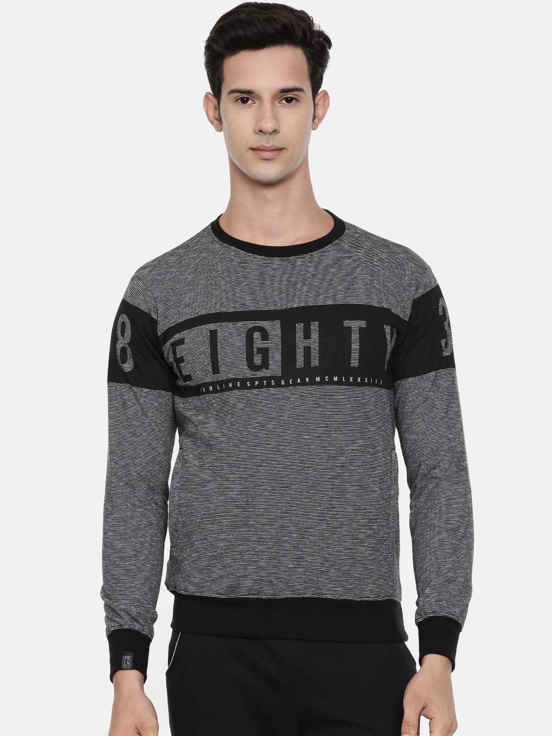 

Proline Active Men Black & White Printed Sweatshirt