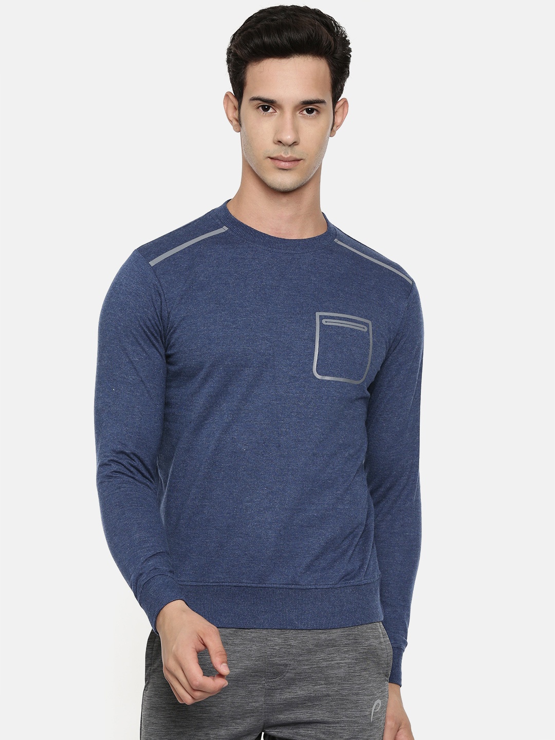 

Proline Active Men Navy Blue Solid Sweatshirt