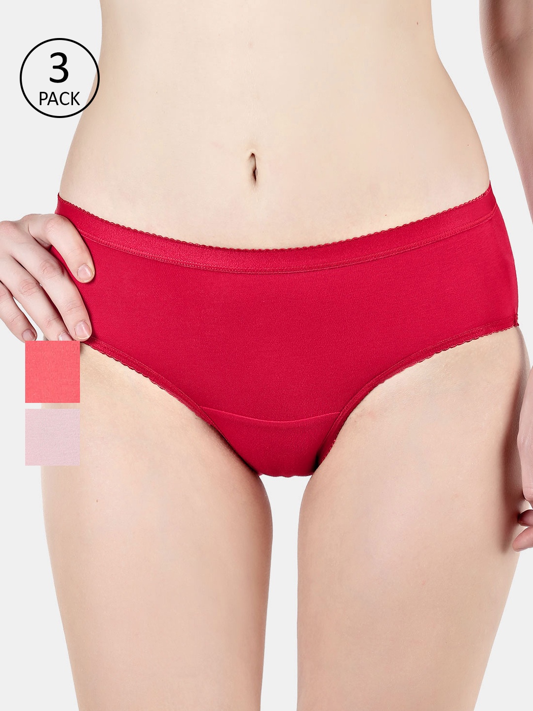 

Bonjour Women Pack of 3 Assorted Solid Basic Briefs RWA9S3802B-PO3-S