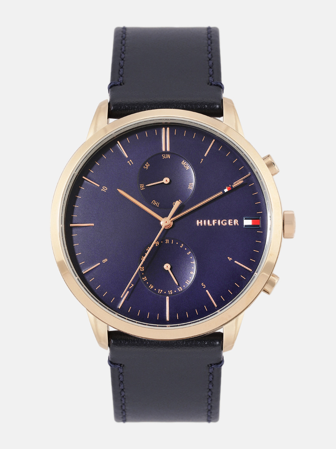 

Tommy Hilfiger Men Blue Leather Analogue Watch TH1710405