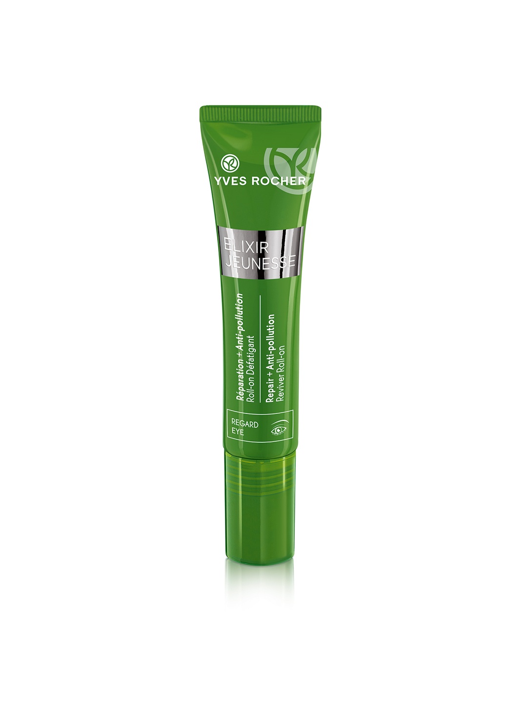 

Yves Rocher Elixir Jeunesse Repair + Anti-Pollution Reviver Roll-On- Eye Cream 15ml, Green