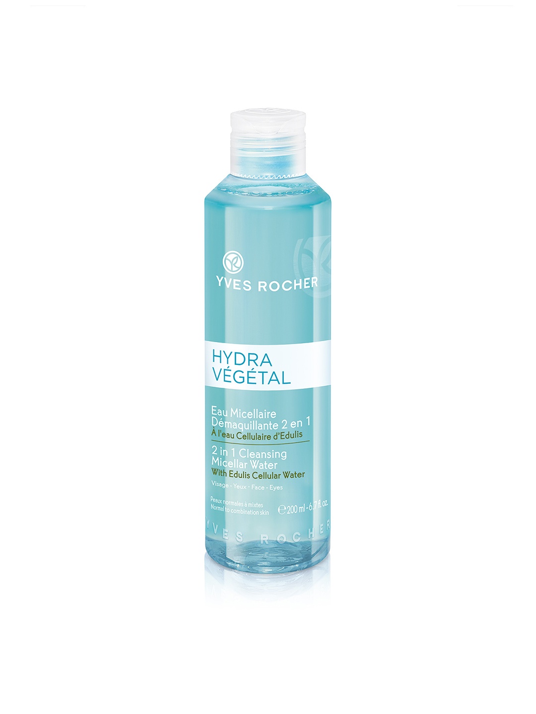 

Yves Rocher Unisex Hydra Vegetal 2 In 1 Cleansing Sustainable Micellar Water 200ml, Blue