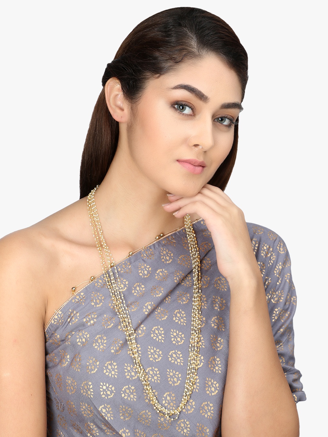 

Adwitiya Collection Women Gold-Plated Copper Antique Chain