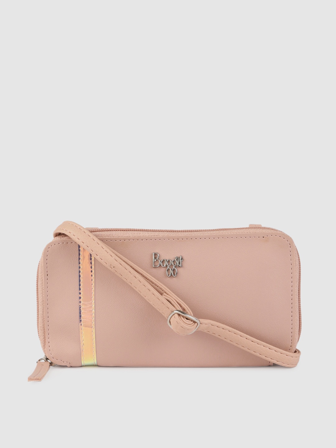 

Baggit Women Peach Coloured Solid Mobile Pouch
