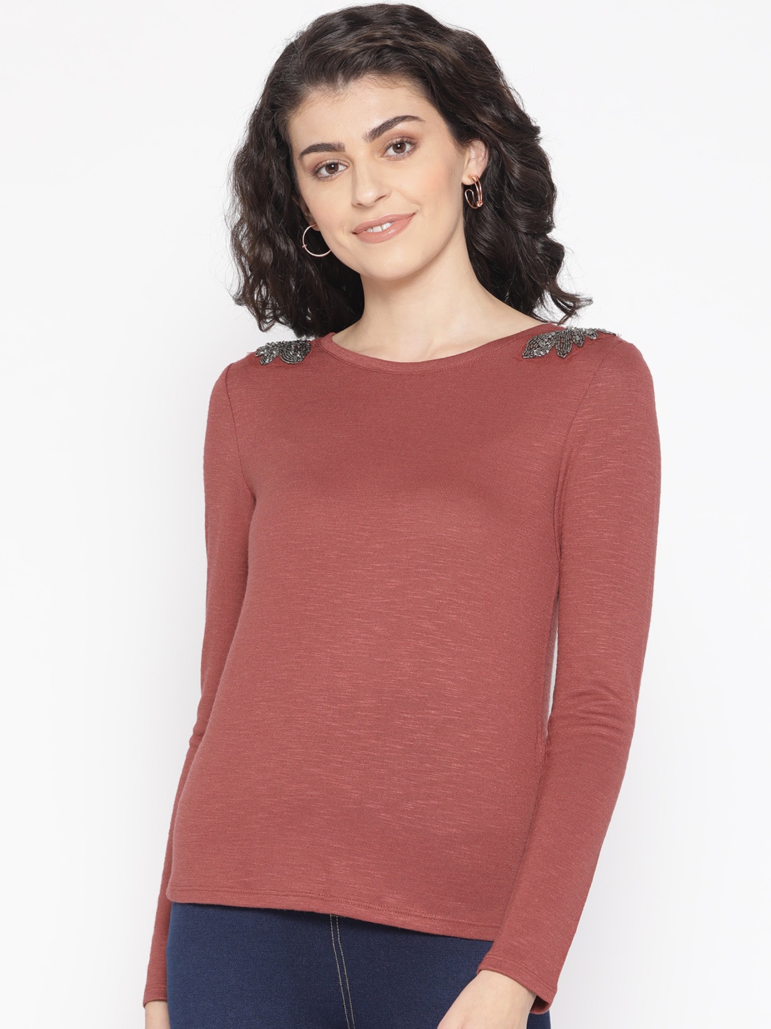 

ONLY Dusty Pink Embellished Detail Winter Regular Top