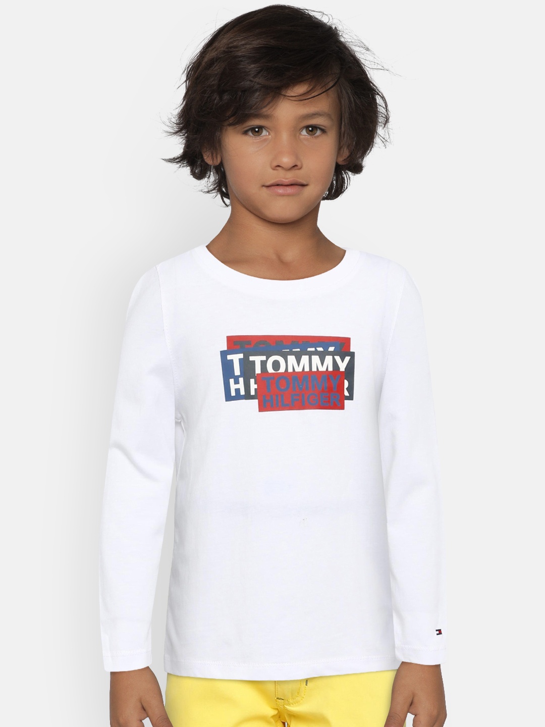 

Tommy Hilfiger Boys White Printed Round Neck Pure Cotton T-shirt