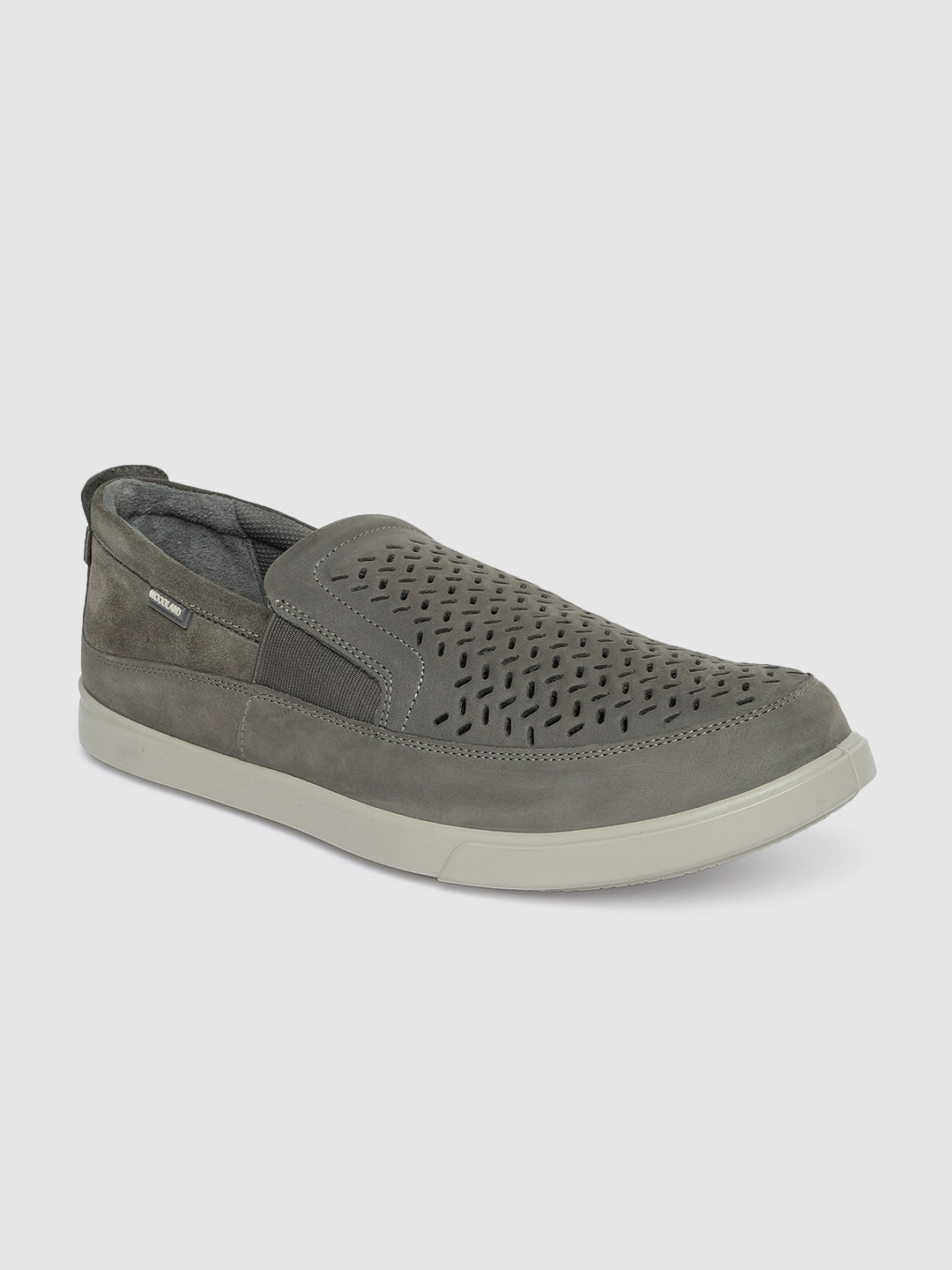 

Woodland Men Grey Slip-On Nubuck Sneakers