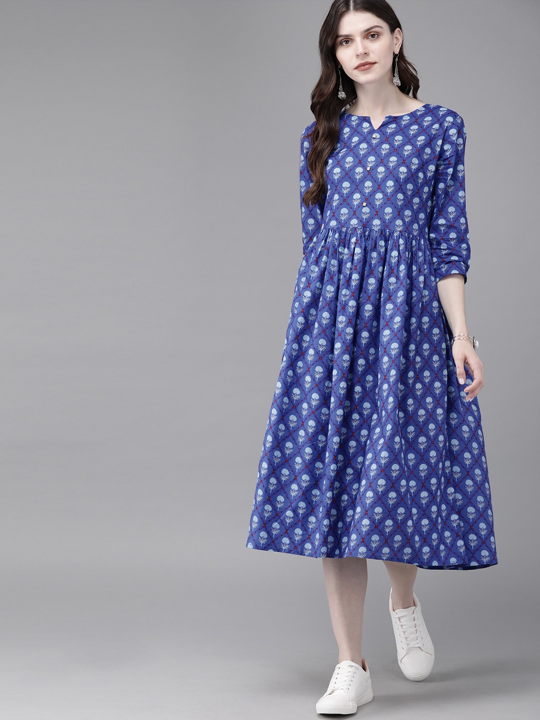 

Anouk Women Blue Printed A-Line Kurta
