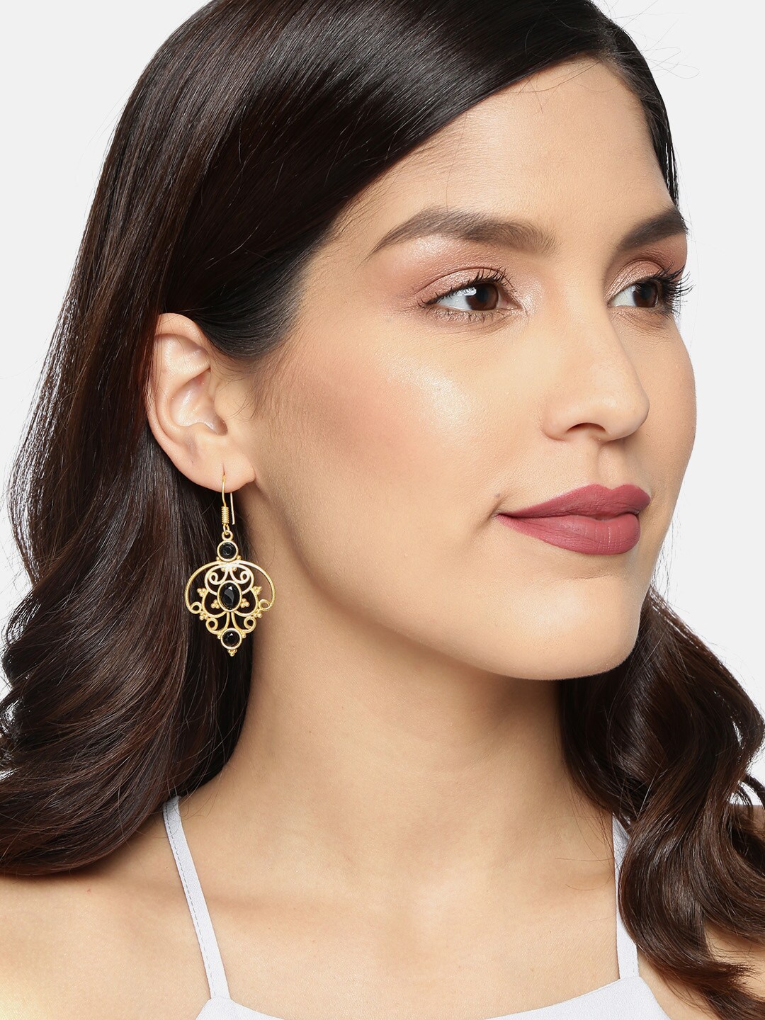 

Ayesha Ethnic Tear Drop Earrings, Gold
