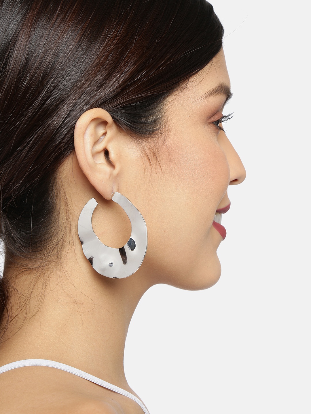 

Ayesha Silver-Plated Circular Half Hoop Earrings