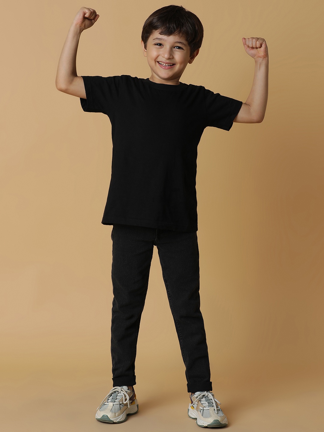 

TALES & STORIES Boys Charcoal Grey Slim Fit Mid-Rise Clean Look Denim Jeans