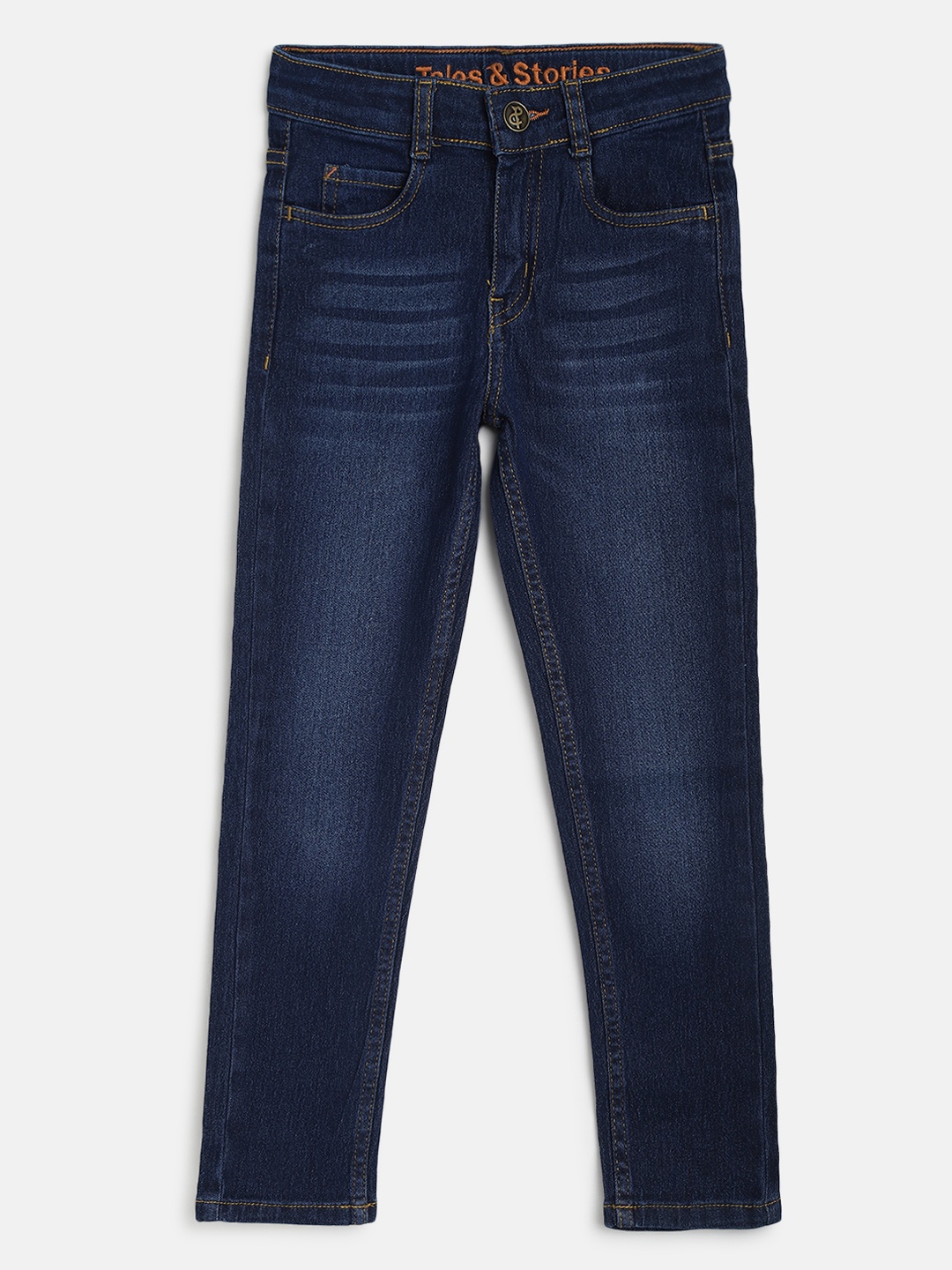 

TALES & STORIES Boys Blue Slim Fit Mid-Rise Clean Look Denim Jeans