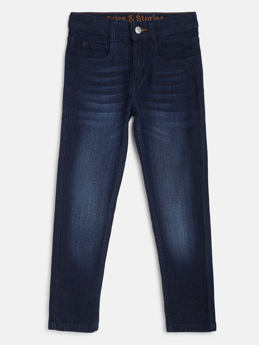 

TALES & STORIES Boys Navy Blue Slim Fit Mid-Rise Clean Look Denim Jeans