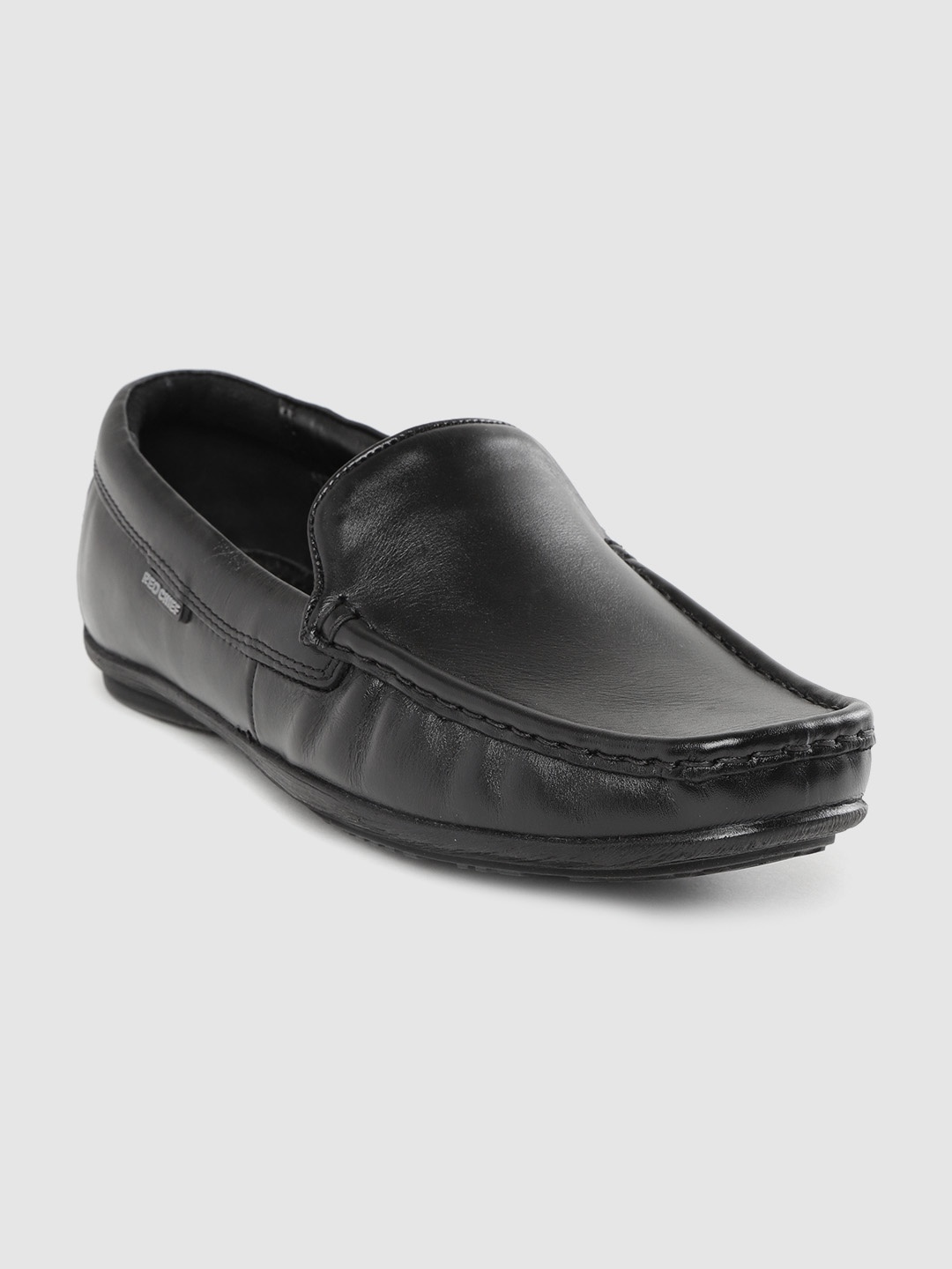 

Red Chief Men Black Solid Leather Loafers