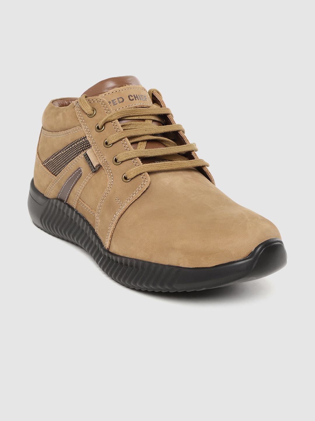 

Red Chief Men Camel Brown Solid Leather Sneakers