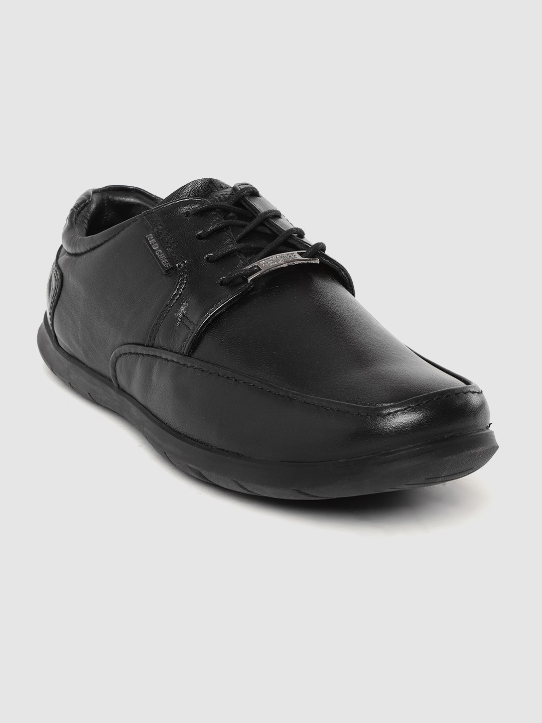 

Red Chief Men Black Solid Leather Formal Derbys