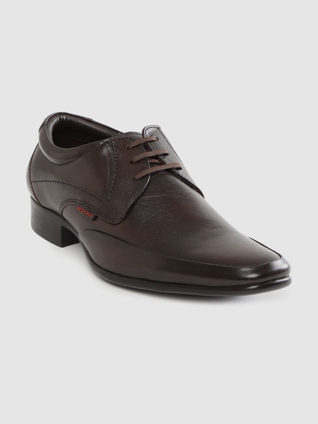 

Redchief Men Coffee Brown Solid Formal Leather Derbys