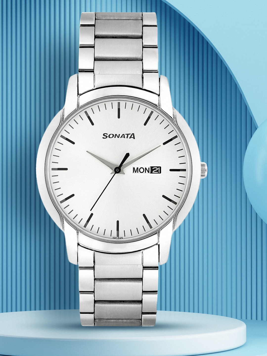 

Sonata Reloaded Men Silver Analogue watch 77031SM04