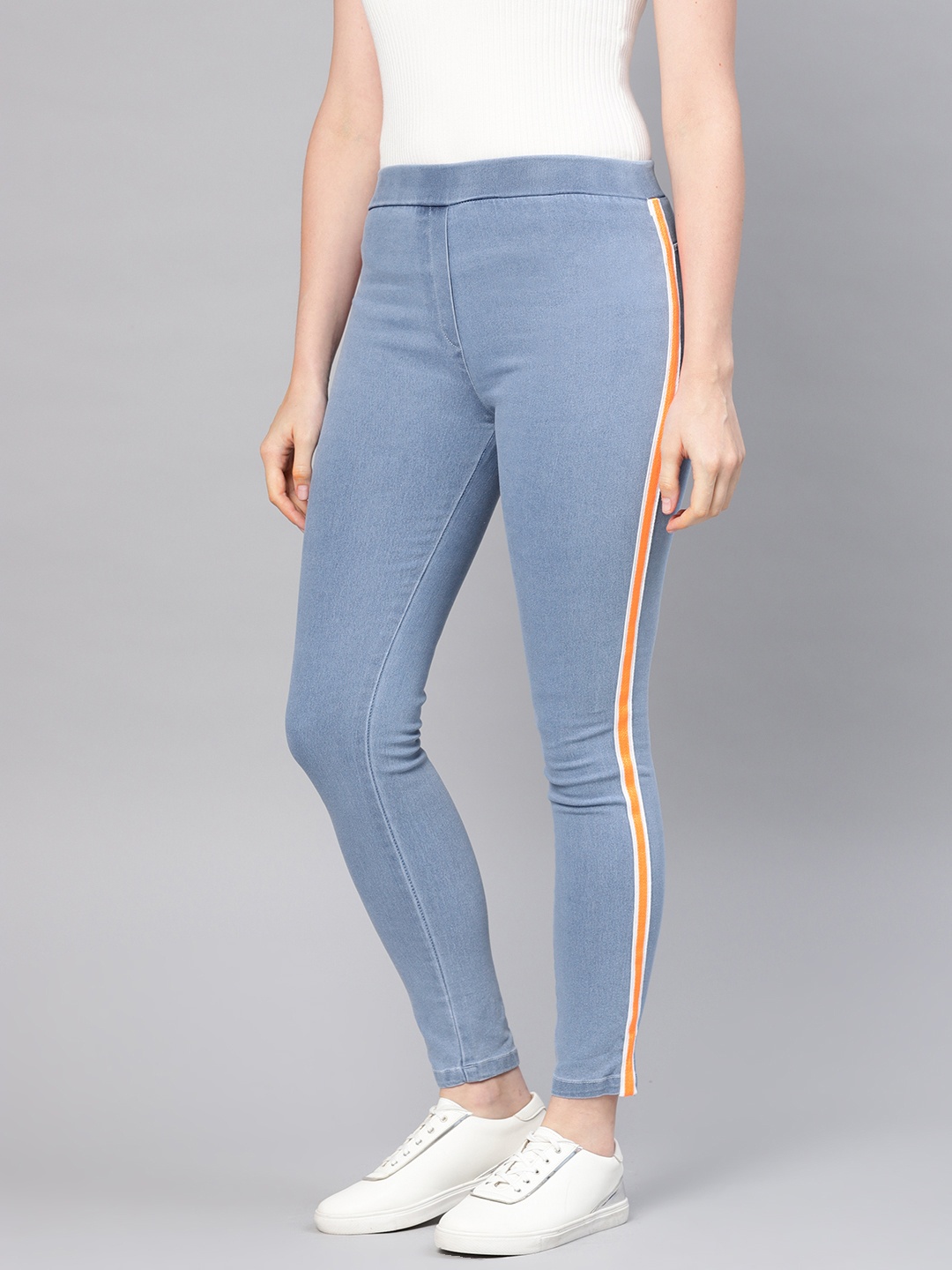 

SASSAFRAS Women Blue Solid Denim Jeggings