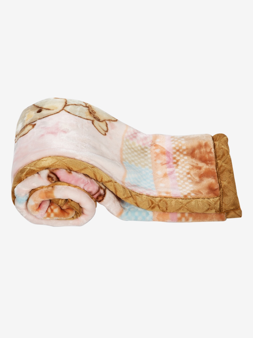 

MeeMee Kids Brown & Blue Cartoon Characters Mild Winter 400 GSM Double Bed Blanket