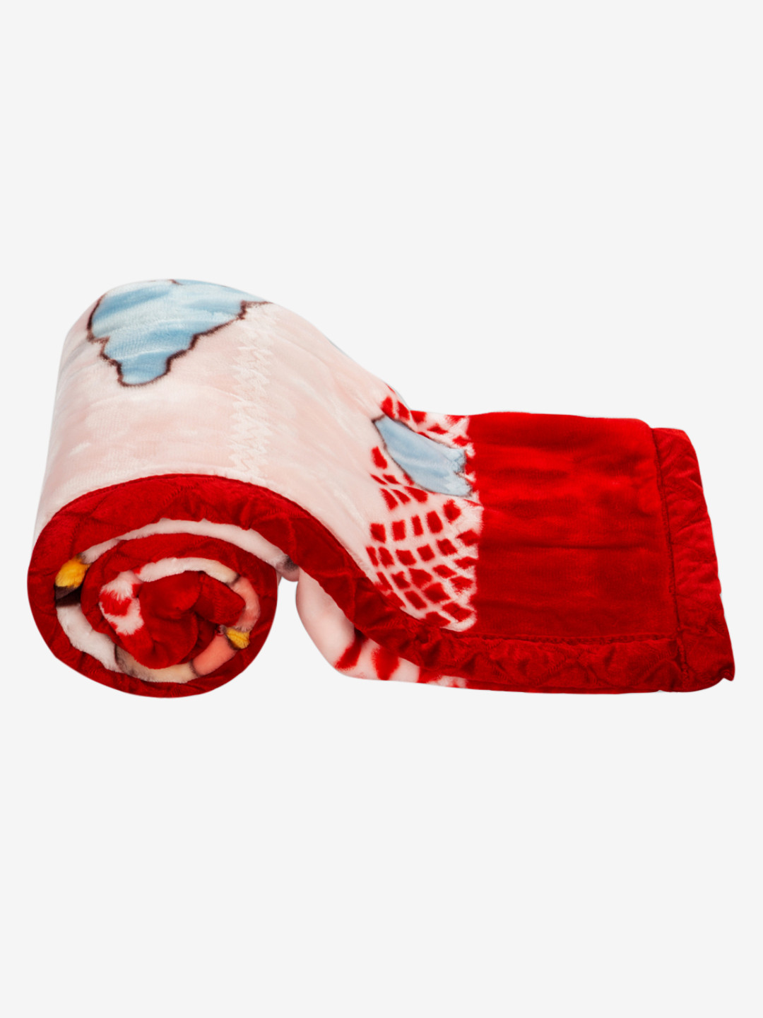

MeeMee Red & White Cartoon Characters Mild Winter 400 GSM Double Bed Blanket
