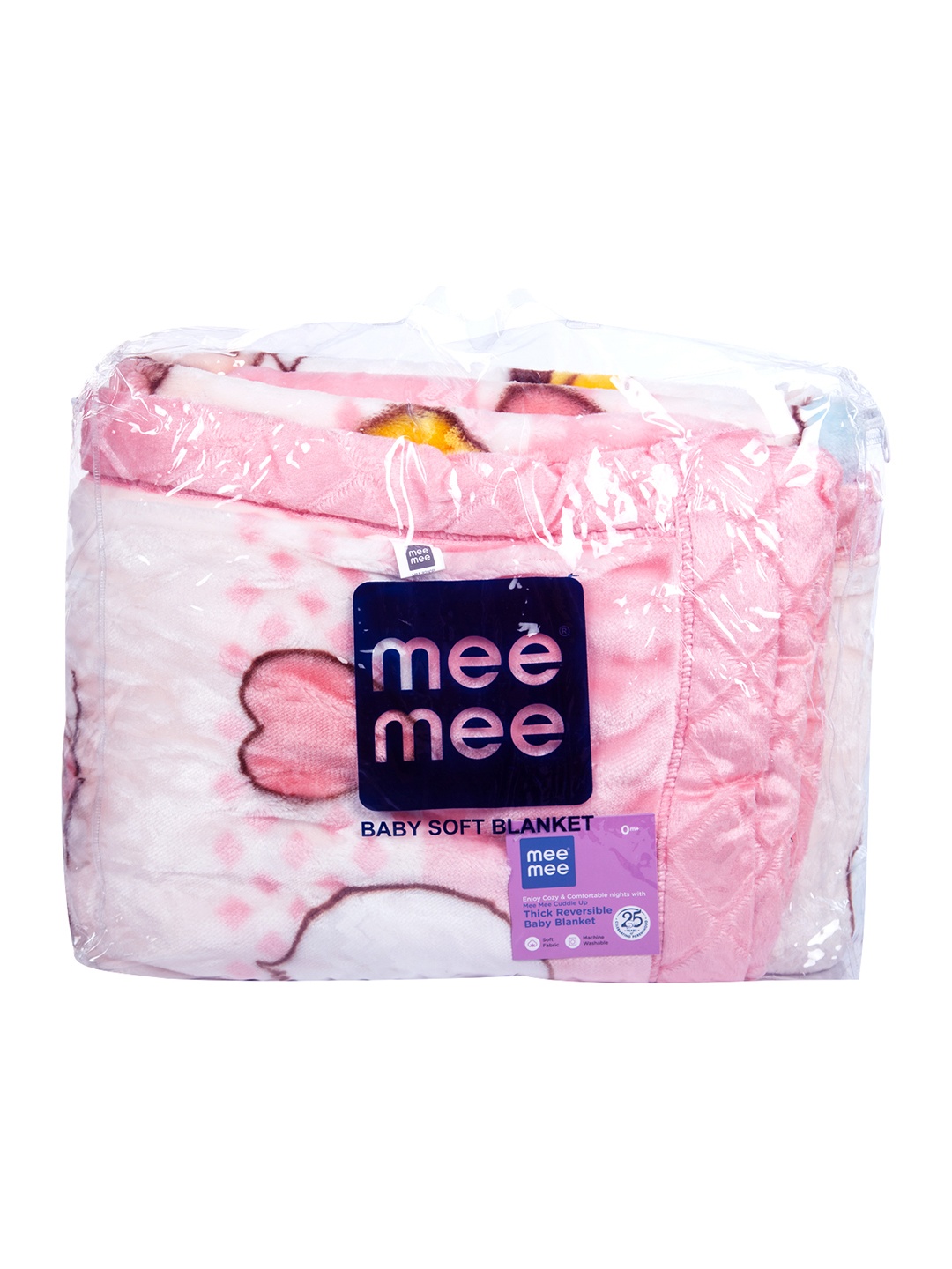 

MeeMee Pink & Brown Cartoon Characters Mild Winter 400 GSM Double Bed Blanket