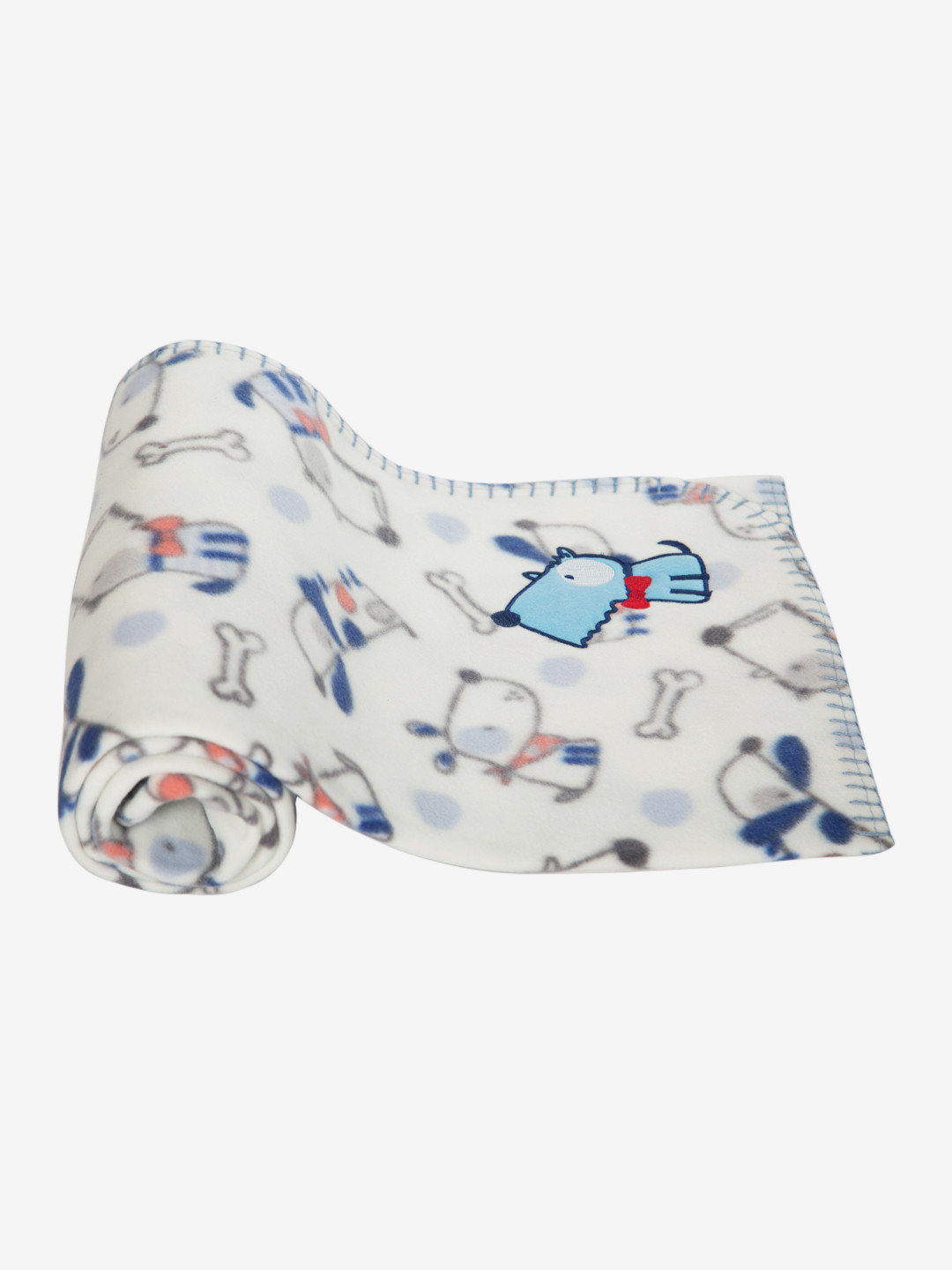 

MeeMee White & Navy Blue Cartoon Characters Mild Winter 300 GSM Single Bed Blanket